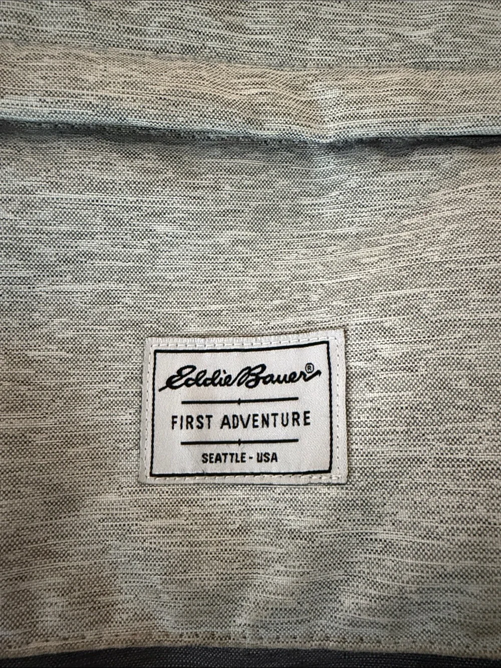 Eddie Bauer Two-Tone Gray Backpack with Brown Accents